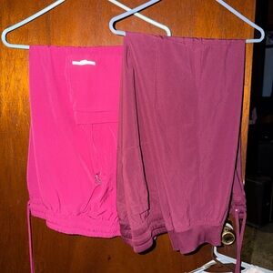 BUNDLE 2 scrub pants Pink and Burgundy scrub pants
